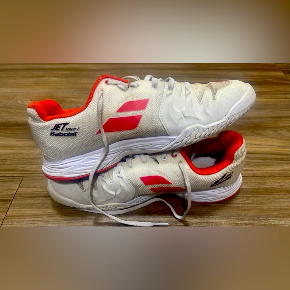 Babolat Women's White and Red Sneakers